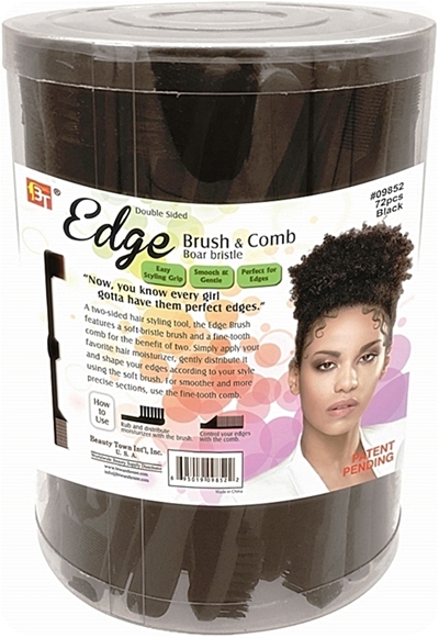 Edge Brush & Comb Jar 72 Pieces - Black 